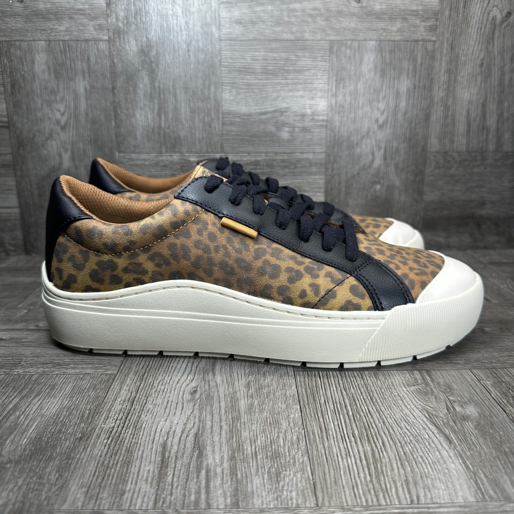 Dr. Scholl's Time Off Sneakers Women 11 Leopard Print Platform Lace Up NEW